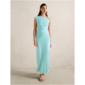 Forever New Women's Karina Knotted Mesh Maxi Dress in Aquamarine