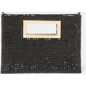 Forever New Women's Mary Metal Handle Clutch Bag in Black