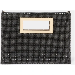 Forever New Women's Mary Metal Handle Clutch Bag in Black