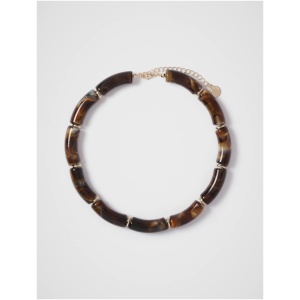 Forever New Women's Maya Rectangle Bead Necklace in Brandy Brown