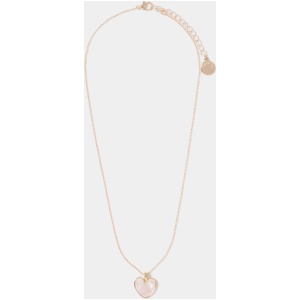 Forever New Women's Norah Heart Pendant Necklace in Gold/Pink