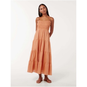 Forever New Women's Ophelia Strap Detail Midi Dress in Toast