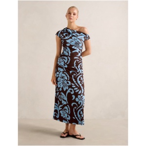 Forever New Women's Paris Draped Mesh Midi Dress in Fated Floral