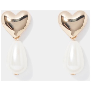 Forever New Women's Pippa Pearl & Heart Earrings in Gold/Pearl