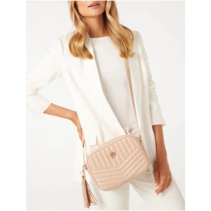 Forever New Women's Quinn Quilted Camera Bag Signature in Nude