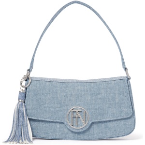 Forever New Women's Sandy Logo Shoulder Bag Signature in Denim