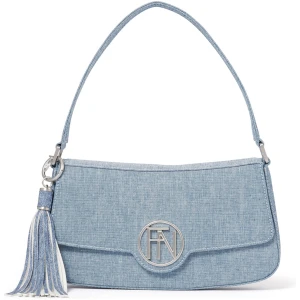 Forever New Women's Sandy Logo Shoulder Bag Signature in Denim