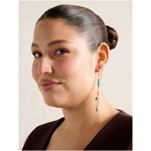 Forever New Women's Signature Palmer Stone Drop Earring in Turquoise/Gold