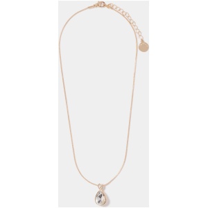 Forever New Women's Stef Stone Teardrop Pendant Necklace in Crystal/Gold