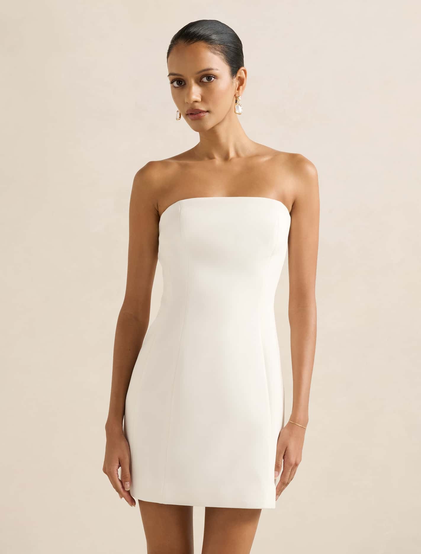 Forever New Women's Tahlie Petite Strapless Mini Dress in White