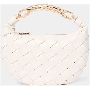 Forever New Women's Willa Weave Metal Handle Bag in White