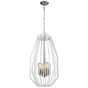 GAMBA Pendant Lamp Light Interior ES X 4 White Narrow Angular Cage OD380mm