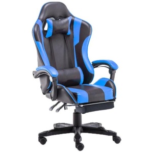 Gaming Chair Office Computer Seating Racing PU Executive Racer Recliner Large Blue