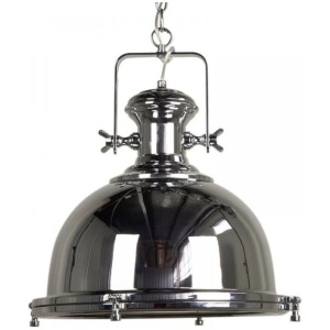 Gandara Classic Pendant Light Lamp industrial Bell Shape Chain Cord 120cm - Chrome
