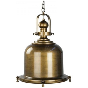 Gandara Classic Pendant Light Lamp industrial Bell Shape Chain Cord- Antique Brass