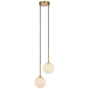 Gaston Modern Pendant Hanging Lamp Light Glass Metal Antique Gold Opal Matt Polished