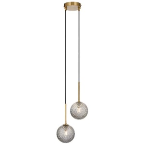 Gaston Modern Pendant Hanging Lamp Light Glass Metal Antique Gold Smoke Polished