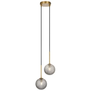 Gaston Modern Pendant Hanging Lamp Light Glass Metal Antique Gold Smoke Polished