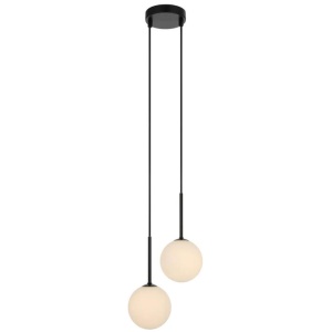 Gaston Modern Pendant Hanging Lamp Light Glass Metal Black Opal Matt Matte
