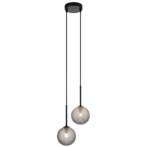 Gaston Modern Pendant Hanging Lamp Light Glass Metal Black Smoke Matte