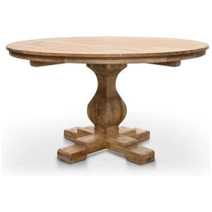 Gene Reclaimed 1.4m Round Dining Table - Rustic Natural by Interior Secrets - AfterPay Available