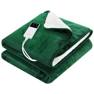Giselle Electric Throw Rug Heated Blanket Double Sided Green