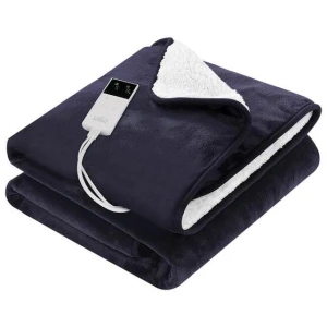 Giselle Electric Throw Rug Heated Blanket Fleece Charcoal