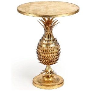 Golden Pineapple Metal Round Side Table 51cm