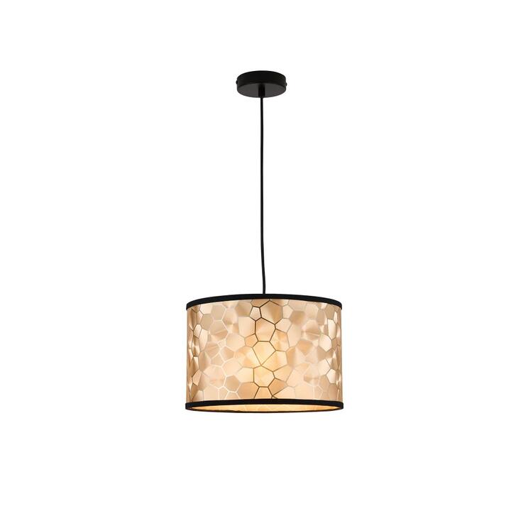 Gracen Moden Elegant PVC Shade Hanging Pendant Light Lamp Black/Trim Gold
