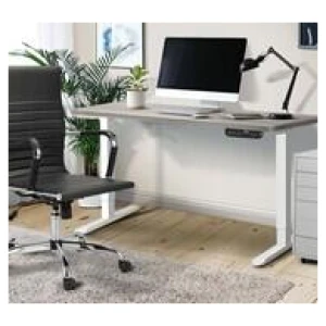 Gracia 140Cm White & Grey Electric Standing Desk Grey
