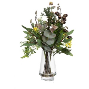 Gumnut Native Artificial Plant Decorative Arrangement 45cm In Glass - Multi Color