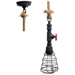 Gunner Metal Industrial Hanging Pendant Lamp - Rusty