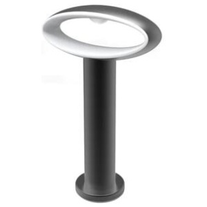 HORUS Garden Bollard Light 9W Oval (Open) Matte Black 3000K IP54 H300mm 368LM