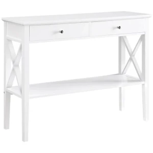 Hailey Hallway Console Hall Display Table W/ 2-Drawer Storage - White