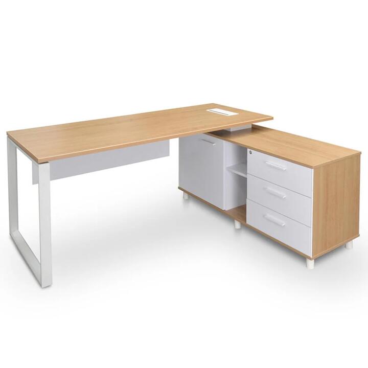 Halo 180cm Executive Office Desk With Right Return - Natural by Interior Secrets - AfterPay Available