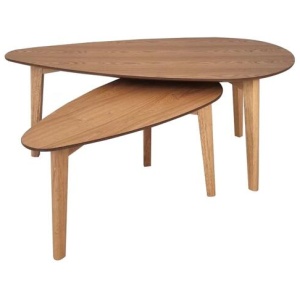 Hanson Nesting Set of 2 Living Room Coffee Table - Natural