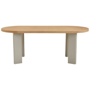 Harcon Country Style Wooden Rectangular Kitchen Dining Table 200cm Oak / Grey