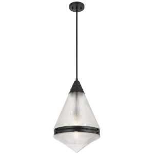 Harnon Modern Pendant Hanging Lamp Light Metal Glass Black Matte