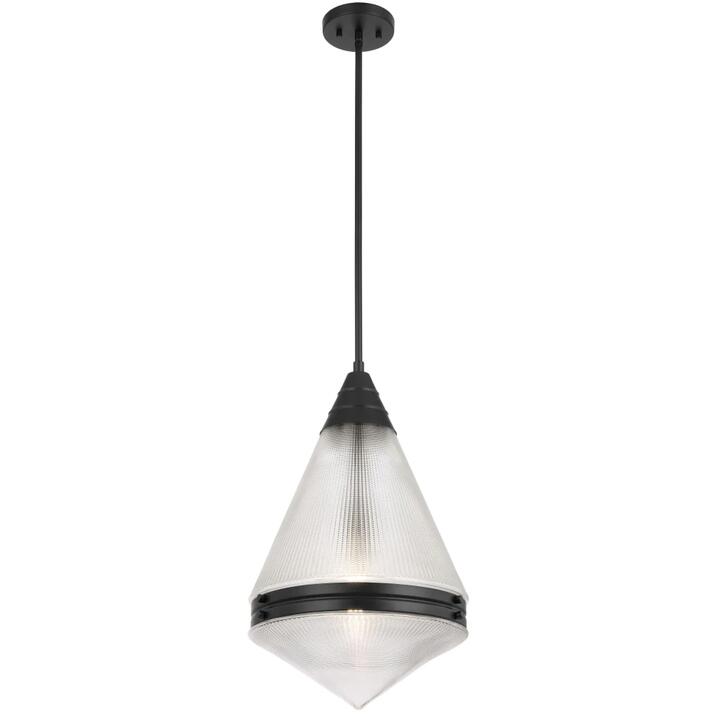 Harnon Modern Pendant Hanging Lamp Light Metal Glass Black Matte