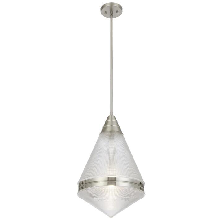 Harnon Modern Pendant Hanging Lamp Light Metal Glass Nickel Matte
