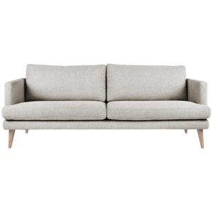 Harper 3-Seater Modern Fabric Sofa Solid Timber Legs - Light Grey