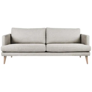 Harper 3-Seater Modern Fabric Sofa Solid Timber Legs - Light Grey