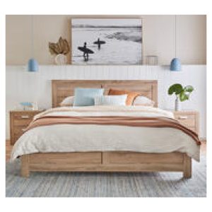 Havana King Oak Bed Frame Neutral