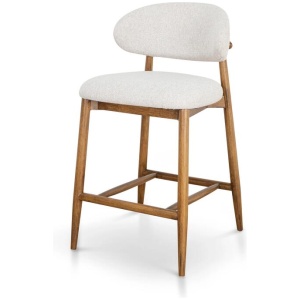Heizer 65cm Walnut Bar Stool - Coastal Beige by Interior Secrets - AfterPay Available