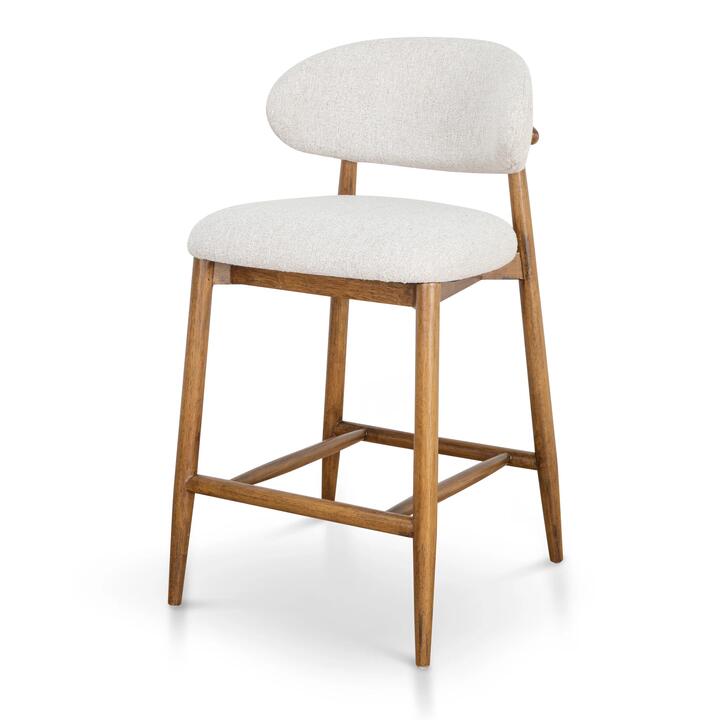 Heizer 65cm Walnut Bar Stool - Coastal Beige by Interior Secrets - AfterPay Available
