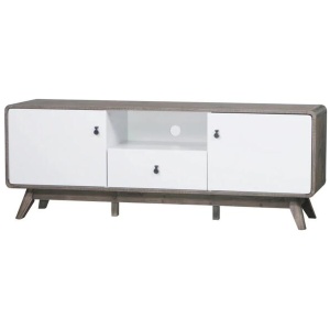 Hendy Wooden Lowline Entertainment Unit TV Stand - Oak & White