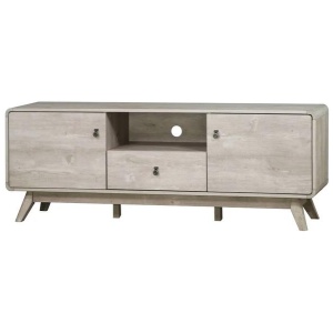 Hendy Wooden Lowline Entertainment Unit TV Stand - Washed Grey