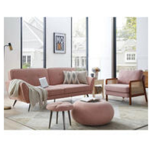 Henrietta 3 Seater Sofa Bed Pink 2 Seater