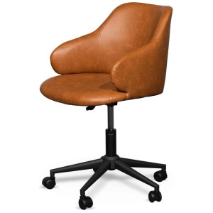 Hester Office Chair - Vintage Tan with Black Base by Interior Secrets - AfterPay Available