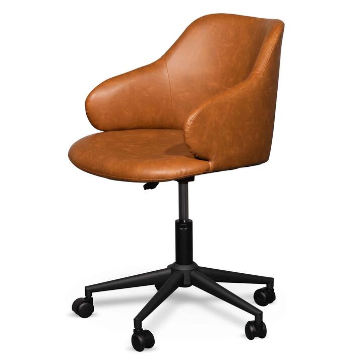 Hester Office Chair - Vintage Tan with Black Base by Interior Secrets - AfterPay Available